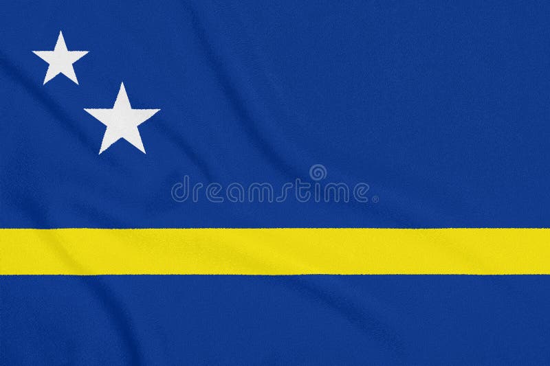Flaga Curacao na textured tkaninie patriotyczny symbol obraz stock Flaga Curacao na textured tkaninie patriotyczny symbol obraz stock