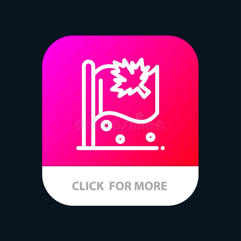 Flaga, Kanada, liść, Szyldowy Mobilny App guzik Android i IOS linii wersja ilustracji Flaga, Kanada, liść, Szyldowy Mobilny App guzik Android i IOS linii wersja ilustracji