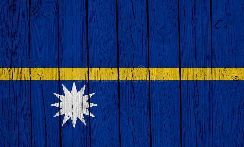 Flaga Nauru nad planetami leśnymi obraz royalty free