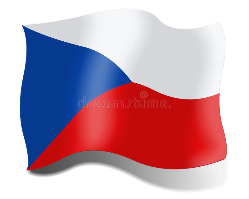 Flag of Czech Republic isolated on a white background. Flag of Czech Republic isolated on a white background