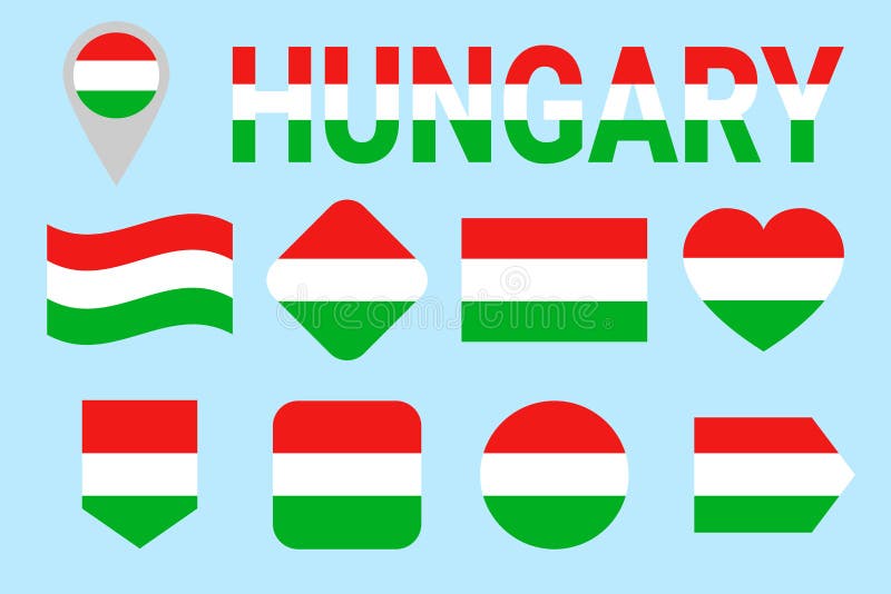 Flaga państowowa Węgry kolekcja Wektor węgier flaga ustawiać Mieszkanie odosobnione ikony Tradycyjni kolory Sieć, sport strony, t royalty ilustracja Flaga państowowa Węgry kolekcja Wektor węgier flaga ustawiać Mieszkanie odosobnione ikony Tradycyjni kolory Sieć, sport strony, t royalty ilustracja