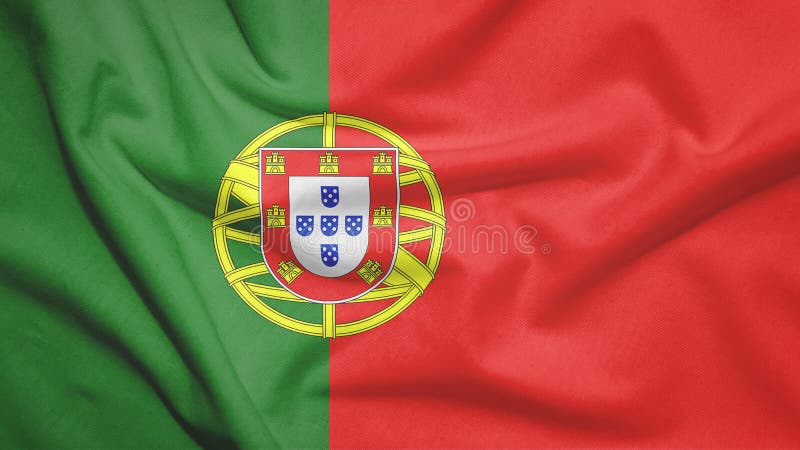 Flaga portugalii z teksturą tkaniny