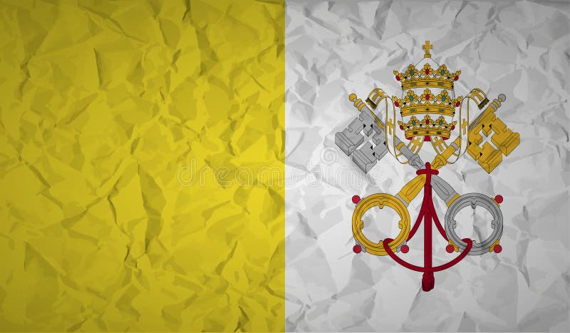 Flaga Watykan z skutkiem zmięty papier royalty ilustracja Flaga Watykan z skutkiem zmięty papier royalty ilustracja