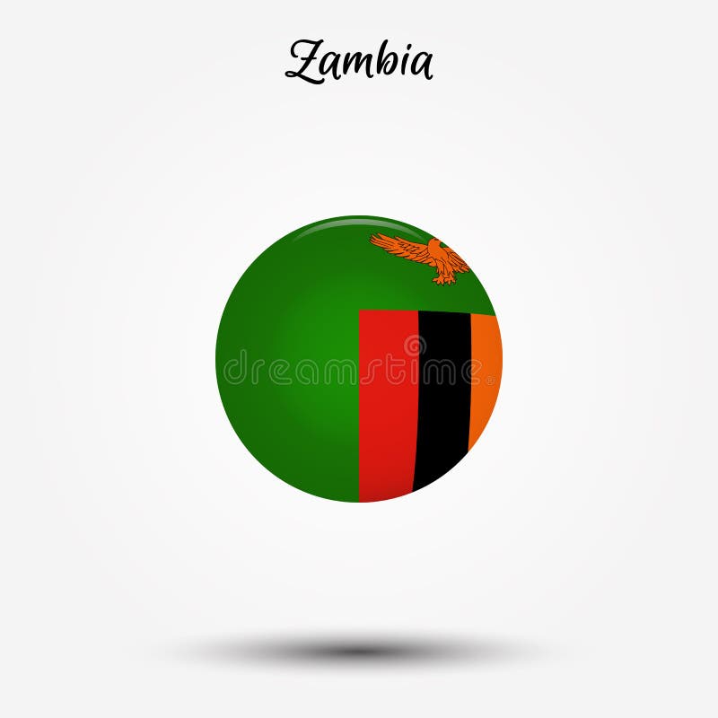 Flaga zambia ikona ilustracja wektor Flaga zambia ikona ilustracja wektor