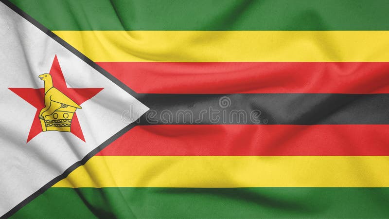 Flaga zimbabwe o strukturze tkaniny zdjęcia royalty free