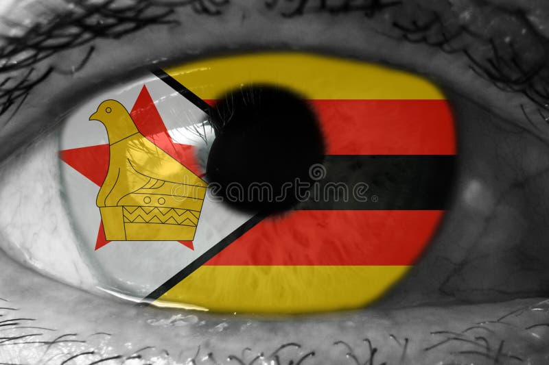 Flaga Zimbabwe w oku obraz royalty free