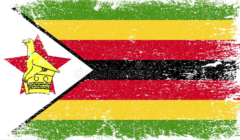 Flaga zimbabwe z teksturą grunge zdjęcia stock