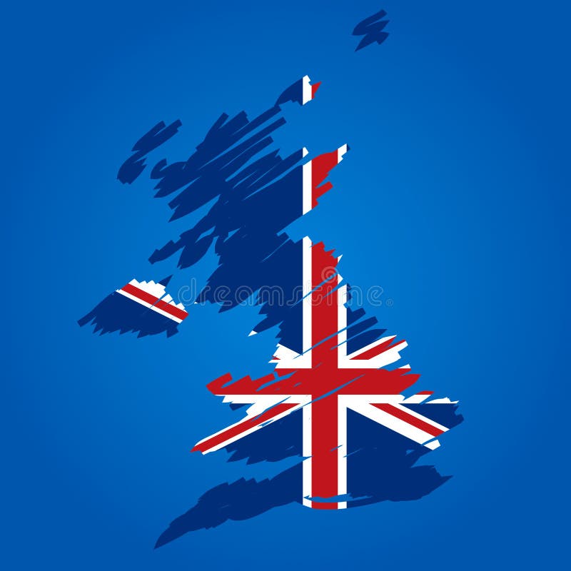 Flaga Zostanie Opuszczona Wielkiej Brytanii Mapy Wektora