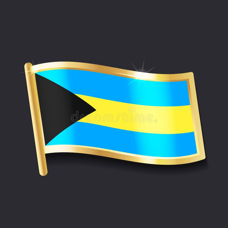 Flagga av Bahamas i form av emblem vektor illustrationer Flagga av Bahamas i form av emblem vektor illustrationer