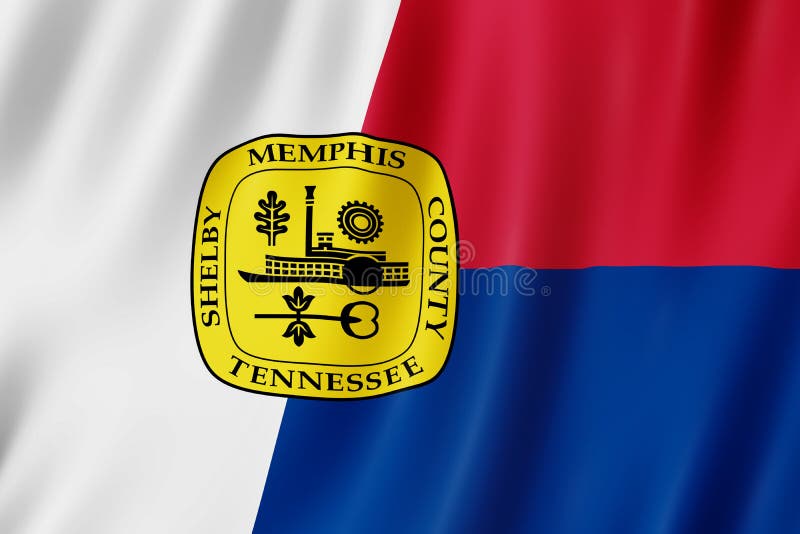 Flagga av den Memphis staden, Tennessee USA vektor illustrationer Flagga av den Memphis staden, Tennessee USA vektor illustrationer