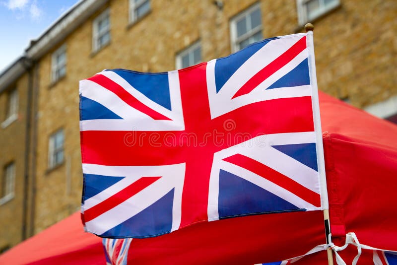 London Portobello road Market UK flag England. London Portobello road Market UK flag England
