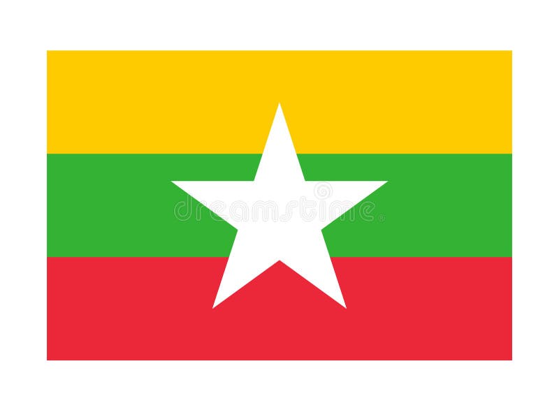 flagga myanmar royaltyfri illustrationer flagga myanmar royaltyfri illustrationer