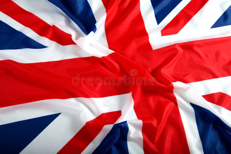 The UK flag, flapping with wave. The UK flag, flapping with wave