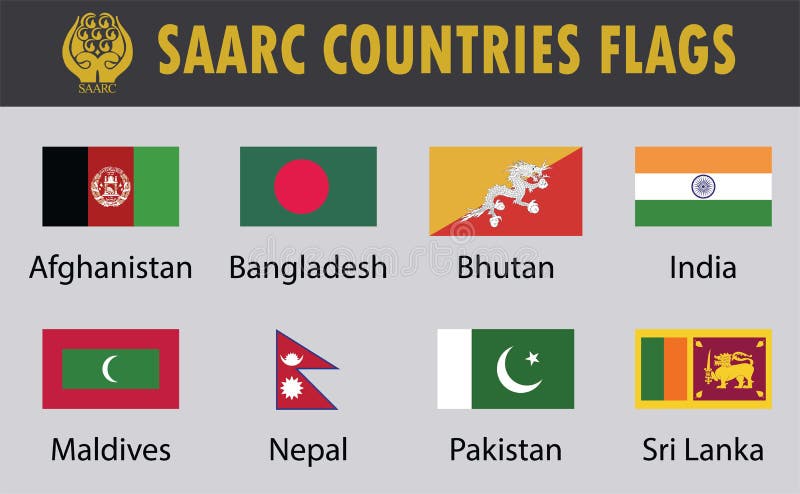 Flaggan ställde in av SAARC-länder royaltyfri illustrationer Flaggan ställde in av SAARC-länder royaltyfri illustrationer