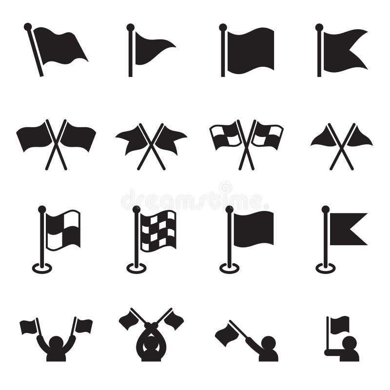 Flaggasymbolsuppsättning stock illustrationer Flaggasymbolsuppsättning stock illustrationer