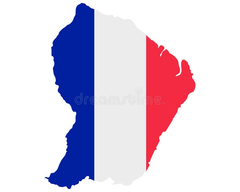Flagge auf Karte des französischen Guayana vektor abbildung Flagge auf Karte des französischen Guayana vektor abbildung