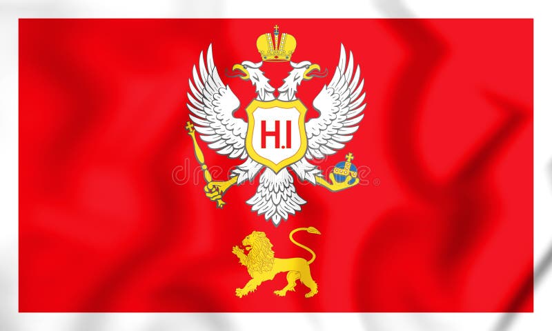 Flagge 3d Des Furstentums Von Montenegro 1878 1910 Stock Abbildung Illustration Von Historisch Tuch 124611185