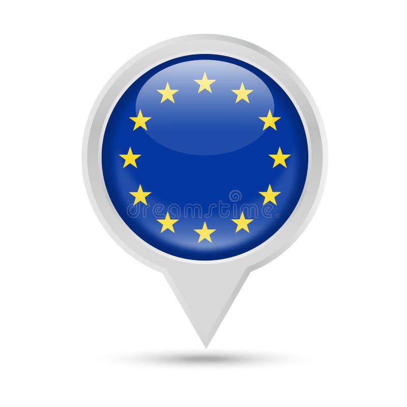 Flagge der Europäischen Gemeinschaft rundes Pin Vector Icon vektor abbildung Flagge der Europäischen Gemeinschaft rundes Pin Vector Icon vektor abbildung