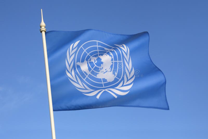 Flagge der Vereinten Nationen lizenzfreie stockfotografie Flagge der Vereinten Nationen lizenzfreie stockfotografie