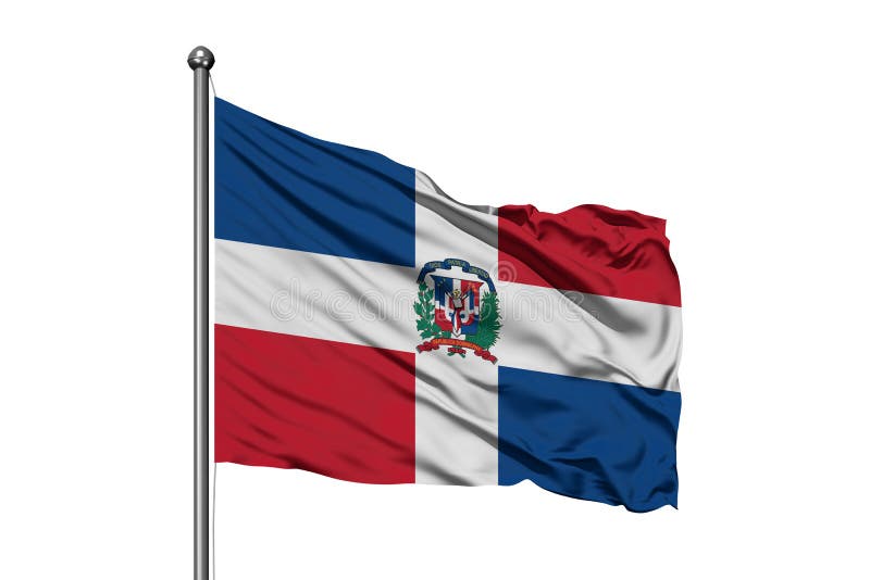 Flagge von Dominikanischer Republik wellenartig bewegend in den Wind, lokalisierter weißer Hintergrund Dominikanische Flagge stock abbildung Flagge von Dominikanischer Republik wellenartig bewegend in den Wind, lokalisierter weißer Hintergrund Dominikanische Flagge stock abbildung