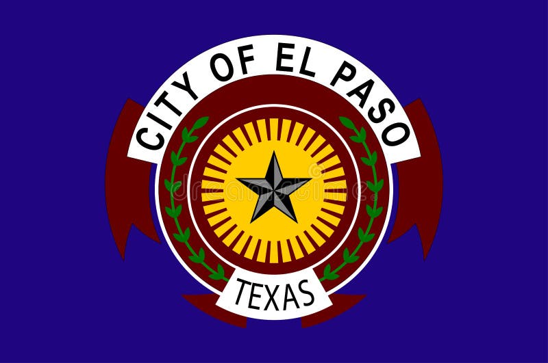Flagge von El Paso in Texas in Vereinigten Staaten stock abbildung Flagge von El Paso in Texas in Vereinigten Staaten stock abbildung