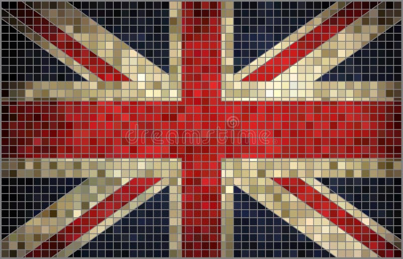 Flagge von Großbritannien, Mosaik lizenzfreie abbildung Flagge von Großbritannien, Mosaik lizenzfreie abbildung