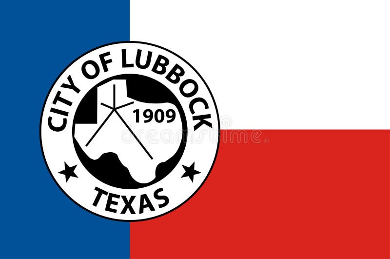 Flagge von Lubbock in Texas, USA vektor abbildung Flagge von Lubbock in Texas, USA vektor abbildung