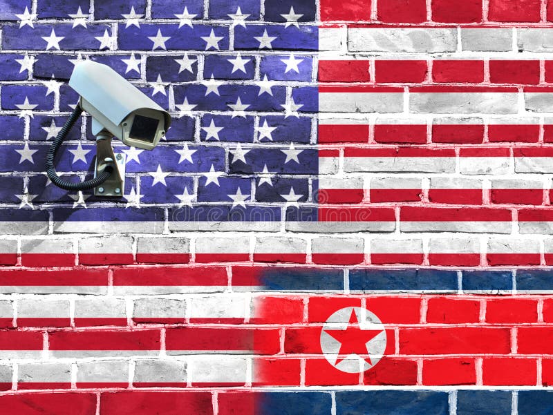 Flagge von Vereinigten Staaten und von Nordkorea stockfotos Flagge von Vereinigten Staaten und von Nordkorea stockfotos