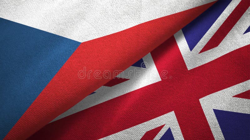 Flaggentextilstoff der Tschechischen Republik und Vereinigten Königreichs zwei, Gewebebeschaffenheit vektor abbildung Flaggentextilstoff der Tschechischen Republik und Vereinigten Königreichs zwei, Gewebebeschaffenheit vektor abbildung