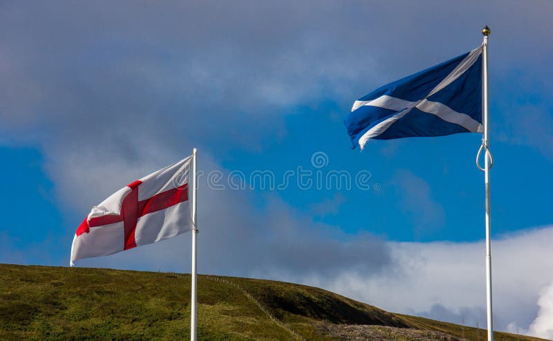 Flaggorna av England och Skottland royaltyfri fotografi Flaggorna av England och Skottland royaltyfri fotografi