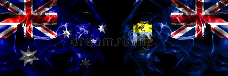 Flags of Australia, Australian Vs British, Britain, Saint Helena. Smoke