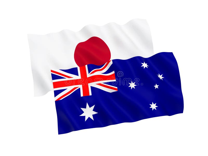 Flags, Australia and Japan stock illustration. Illustration of crossed