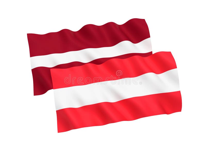 Austria And Latvia. The Austrian And Latvian Flags. Official Colors. Correct Proportion. Vector ...