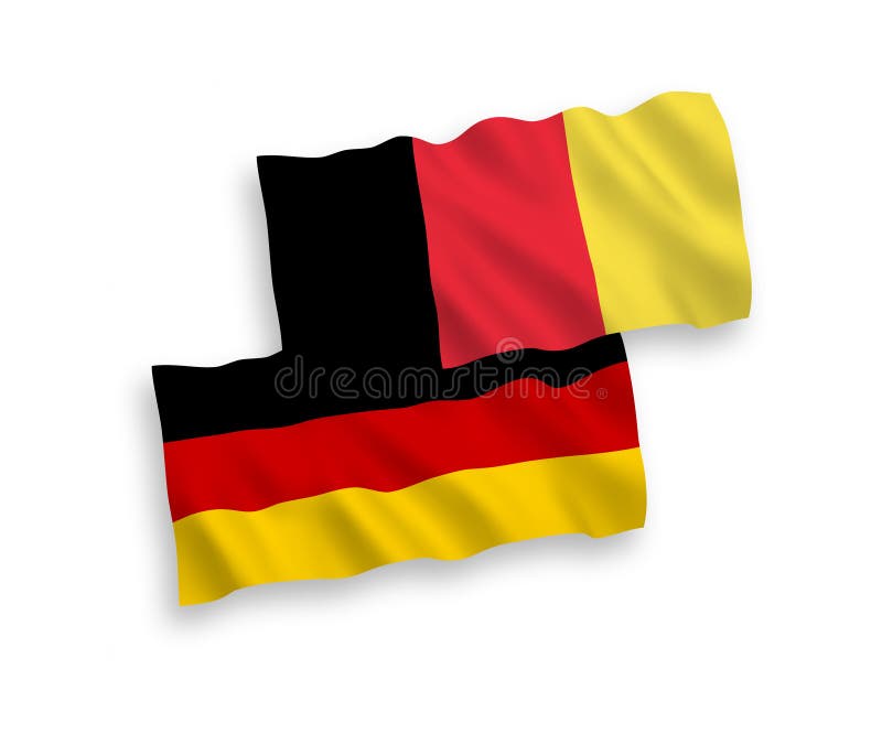 Flags Of Germany And Belgium Isolated On White Background Stock ...