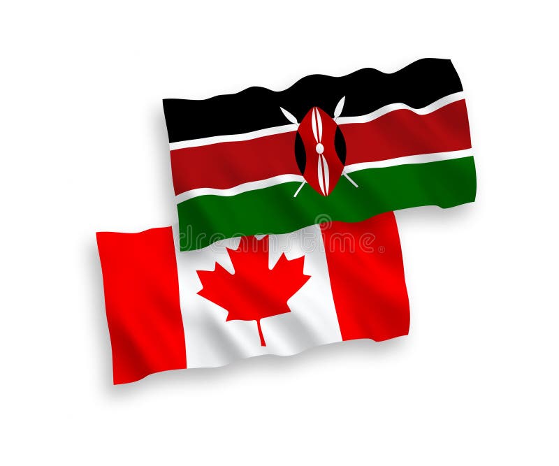 Flags of Canada and Kenya on a white background