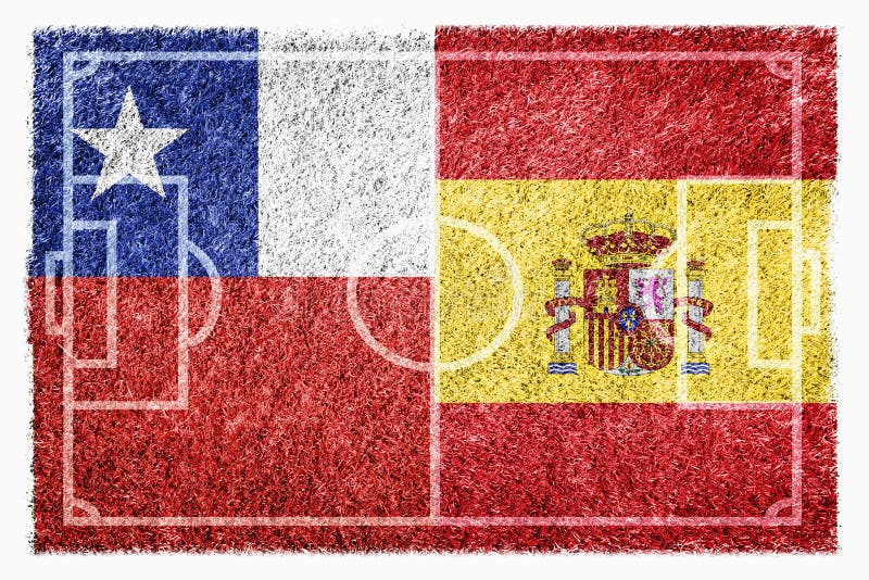 Spain Vs Chile Soccer Match, National Colors, National Flags, Soccer