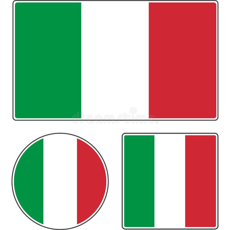 State Flag of Italy. Green White Red Vector Illustration. Stock Vector