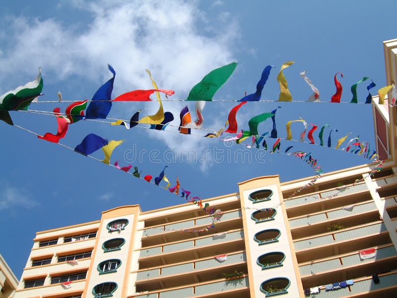 Flags flying Celebrating National Day