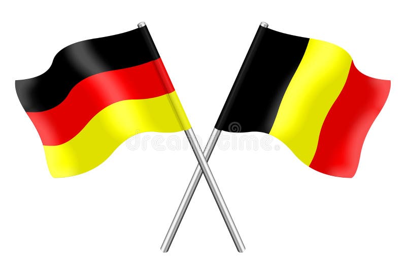 Flags of Germany and Belgium Isolated on White Background Stock ...