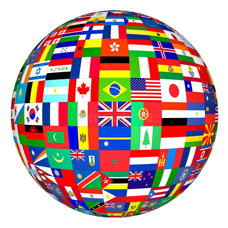 Flags globe