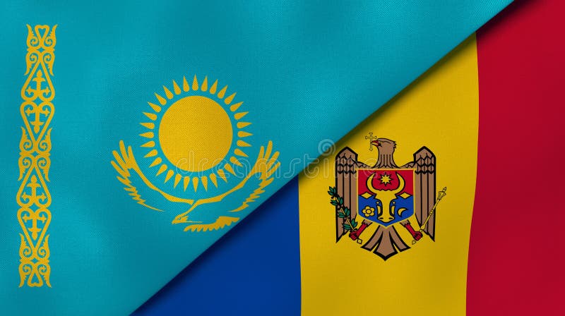 Dve štáty vlajky z a moldavsko.
