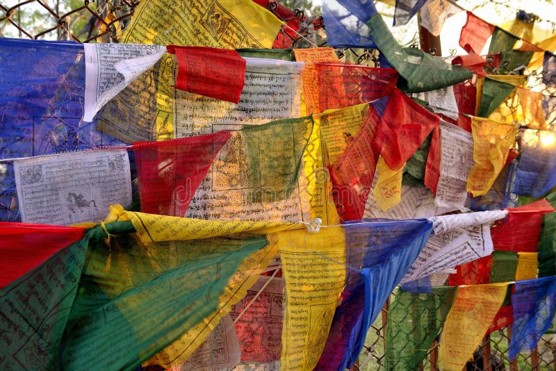 Flags with prayers stock image. Image of colorful, color 48734649