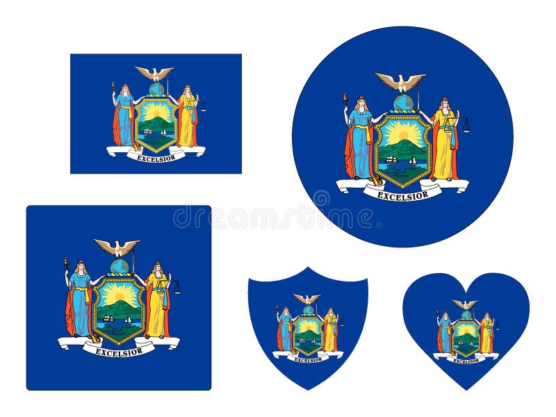 Flags Set of USA State of New York Stock Vector Illustration of flag