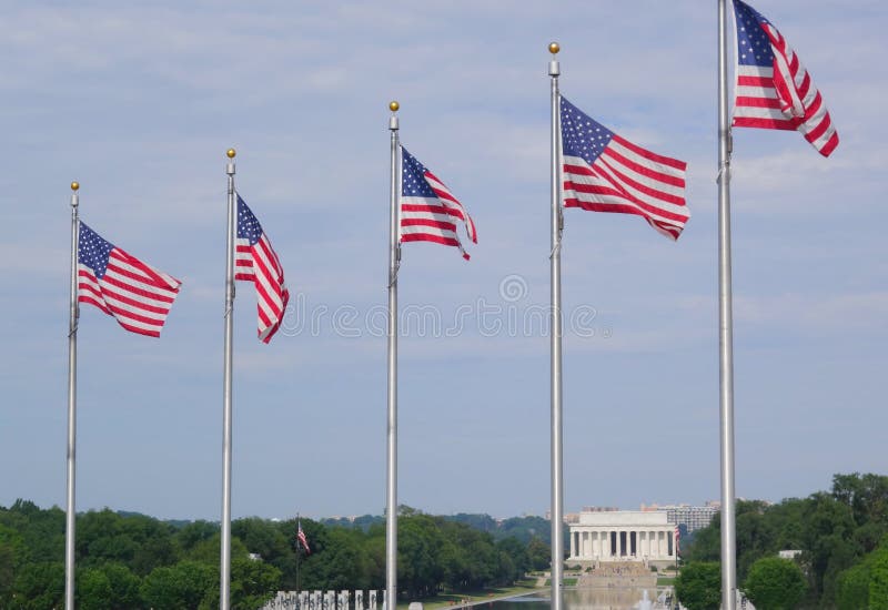 Flags Surrounding the Washington Monument in Washington Dc with the