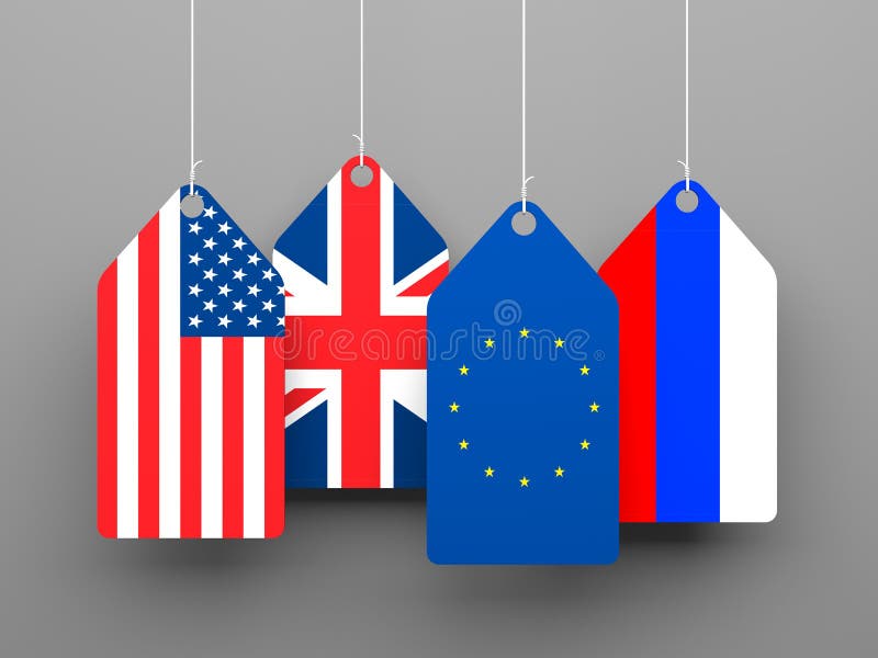 Flags on tags stock illustration. Illustration of nation 27095224