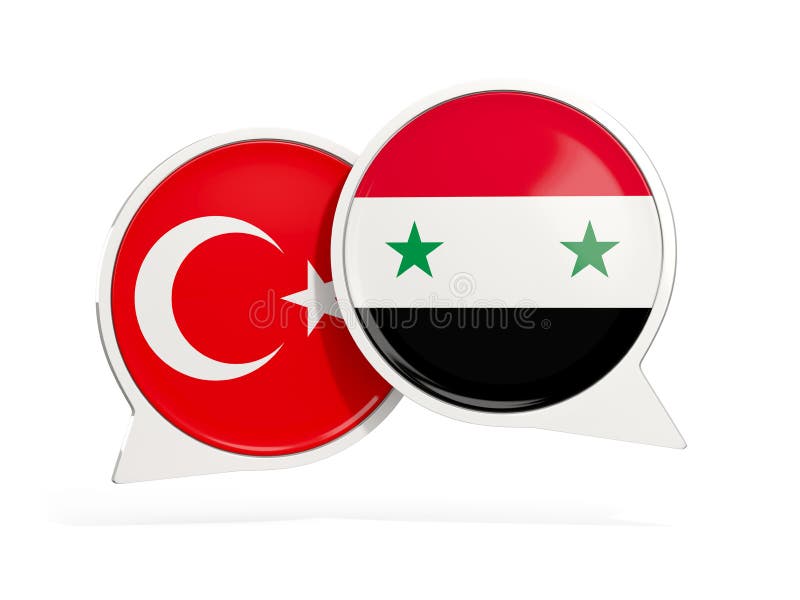 Turkey and Syria Flags. 3D Waving Flag Design. Turkey Syria Flag