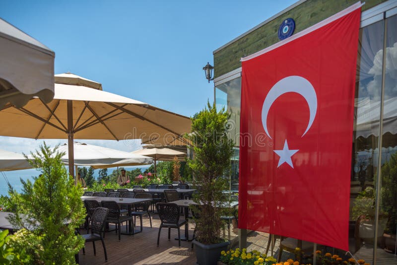 Flags Turkey editorial photography. Image of building 123654827