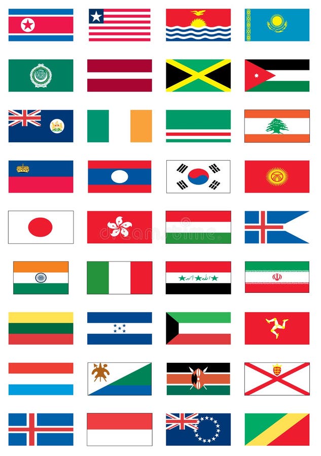 Flags of the world 1 of 8 stock vector. Illustration of emblem - 12333482