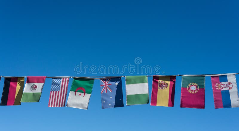 Flags of the world on a banner