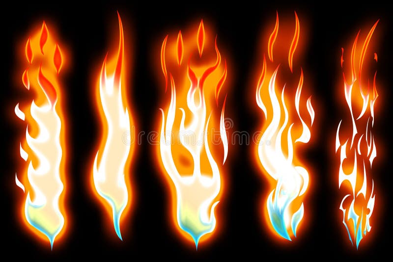 Rastros De Fogo Realistas Que Queimam Tonalidades Vetoras Ilustração do  Vetor - Ilustração de flama, chamejar: 224183507